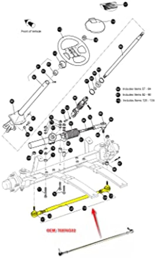 Golf Cart Tie Rod Assembly for EZGO TXT 2001-Up Gas Electric Models DRIVE-UP