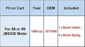 Golf Cart Motor Brush Holder Brush Plate with Springs for 58/59 JBS/GE Moter Parts DRIVE-UP