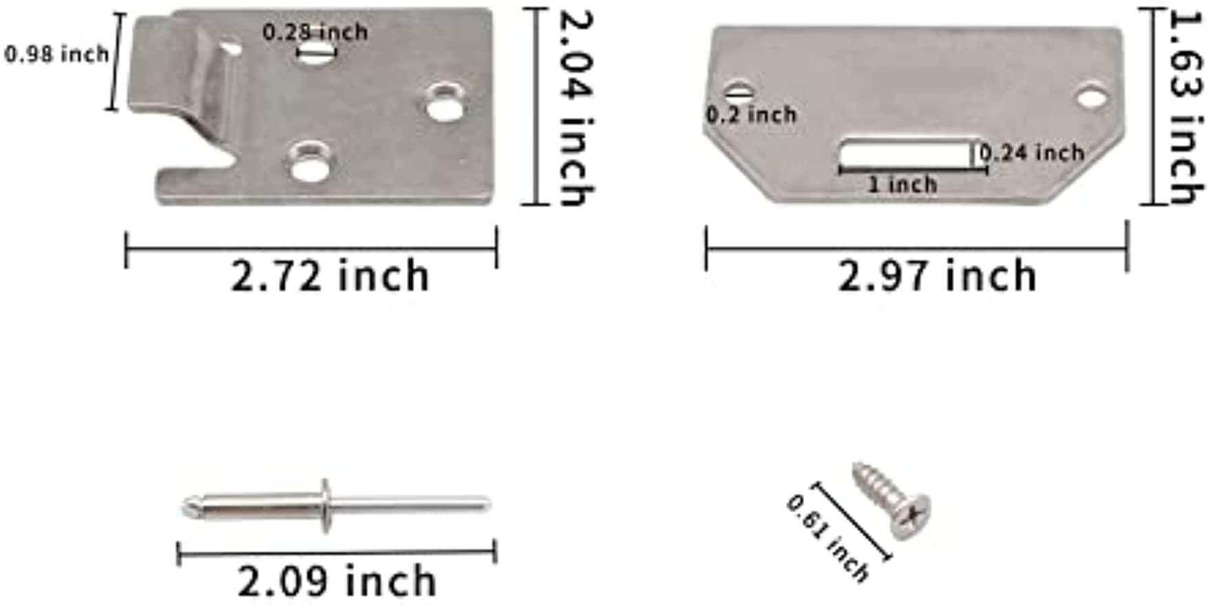 2 Pairs Seat Hinge Bottom Plate for EZGO TXT/Medalist Gas & Electric DRIVE-UP