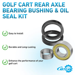 Drive-up Rear Axle Bearing Bushing & Oil Seal Kit for Club Car DS & Precedent 1986-2014 Electric Golf Cart OEM 1011291 1014207 1013794