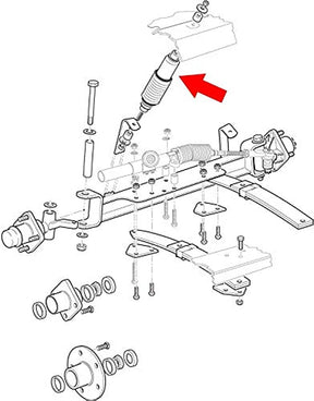 Shock Absorber Fits EZGO TXT Gas & Electric 1994-2001 and EZGO RXV 2013.4-up DRIVE-UP