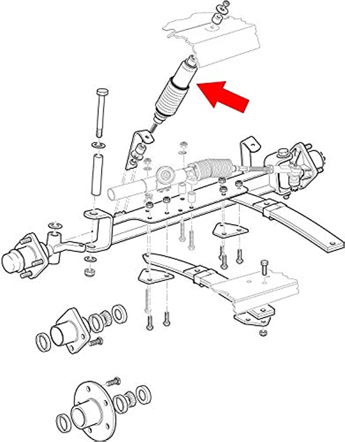 Shock Absorber Fits EZGO TXT Gas & Electric 1994-2001 and EZGO RXV 2013.4-up DRIVE-UP