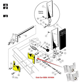 Drive-up 2 Pcs Club Car DS Accelerator Bearing Bracket for Gas & Electric Golf Cart DRIVE-UP