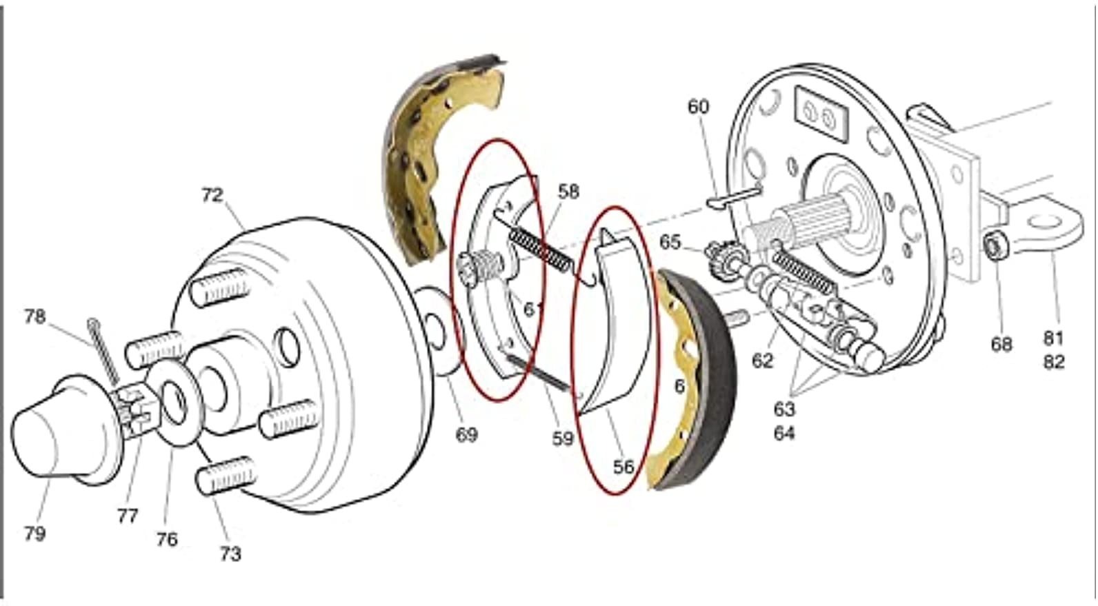 Golf Cart Brake Shoes Kit for EZGO Medalist TXT/ Yamaha Models DRIVE-UP