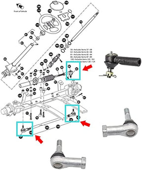 EZGO TXT Ball Joint Kit,Tie Rod End Set and Steering Back Outer Ball Joint DRIVE-UP