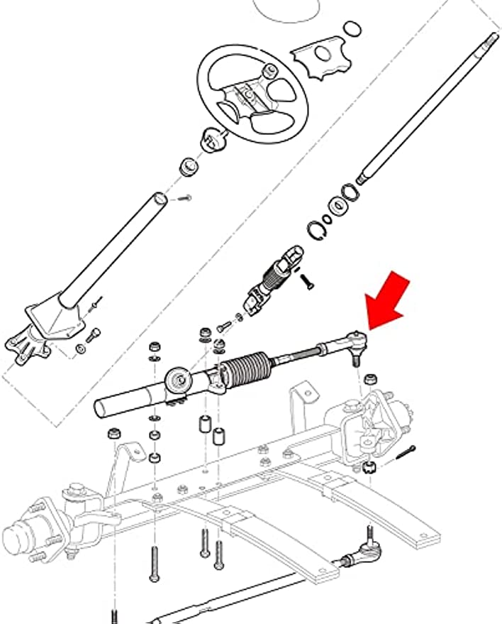 Steering Back Outer Ball Joint for EZGO TXT G&E Golf Cart 2001 UP DRIVE-UP