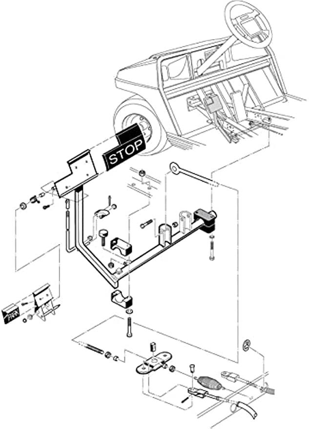 Golf Cart Park Brake Latch Kit Fits 1995-up Club Car DS Carryall DRIVE-UP