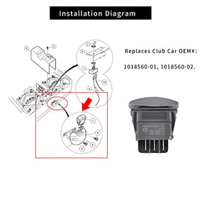 Club Car 48V Forward Reverse Switch for 1996-Up Club Car Precedent PowerDrive Electric Golf Cart DRIVE-UP