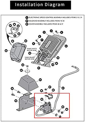 EZGO TXT 48 Volt Solenoid for Electric 2010-Up & All 48V MPT 800/1000 Vehicles Golf Cart DRIVE-UP