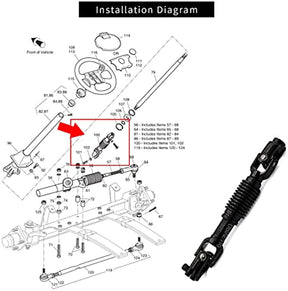 EZGO TXT Intermediate Steering Shaft Assembly Joint for 2001-Up Golf Cart DRIVE-UP