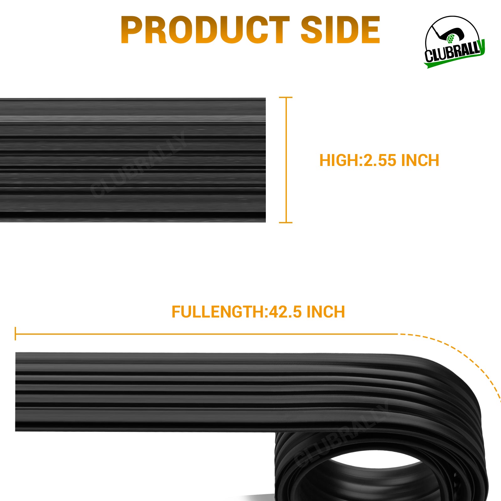 Drive-up Golf Cart Floor Edge Guard Sill Protector, 2 PCS Anti-Collision Rubber Side Bumper Trim for Club Car DS 1987-Up, OEM #1013983/ 101347501（42.5" L×2.6" W）