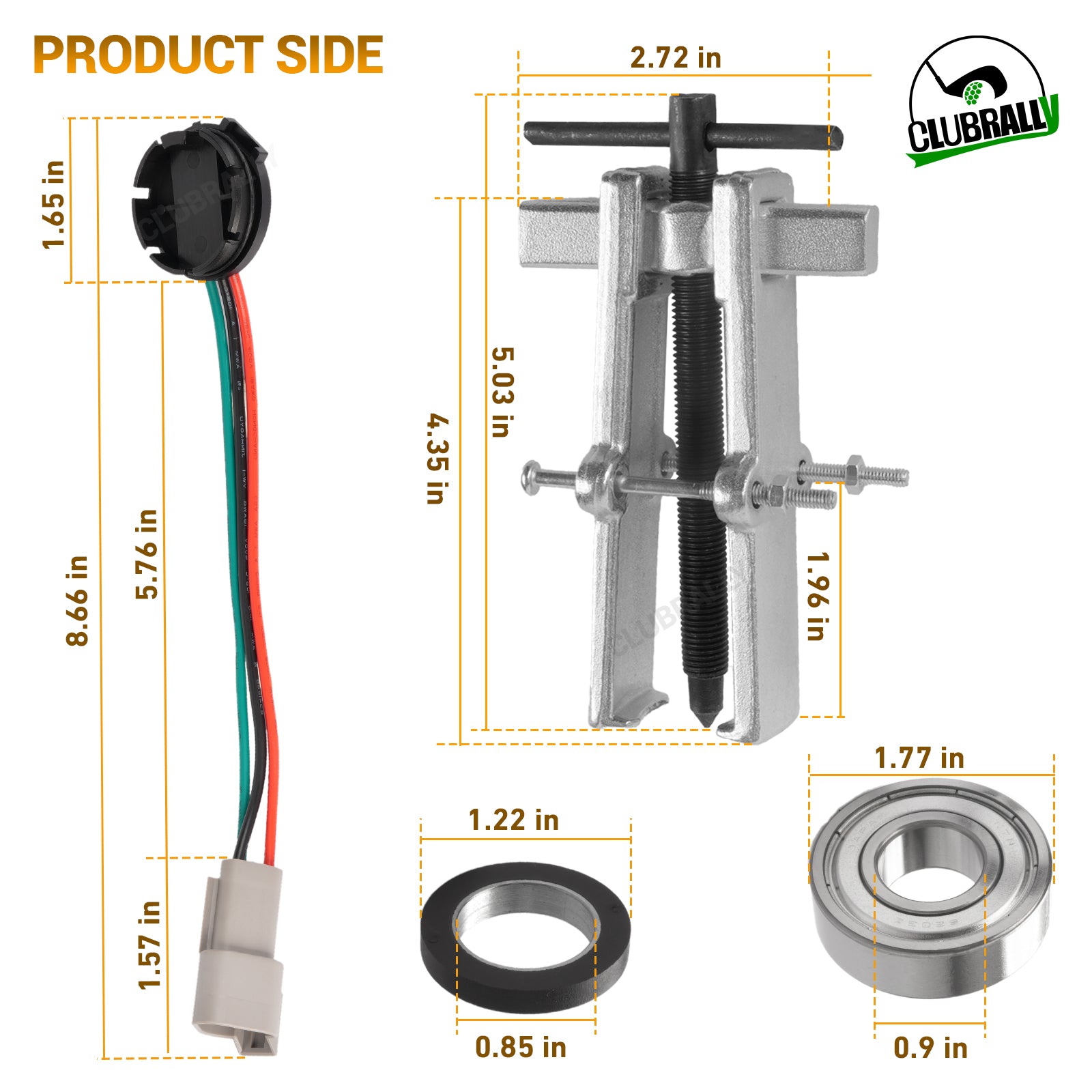 Club Car Speed Sensor and GE Magnet Kit for Golf Cart DS IQ & Precedent with GE Motor Only 102265601 120402100