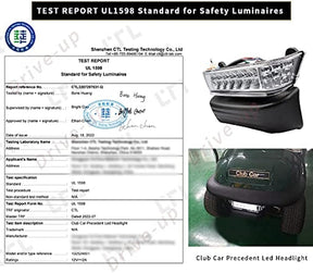 Club Car Precedent Led Head Light with Bumper Replacement or DC 48V to 12V Step-down Converter Kit