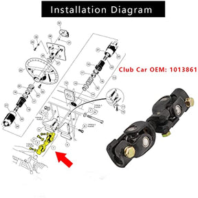 Golf Cart Shaft Intermediate Steering Joint for Club Car DS 1984-Up DRIVE-UP