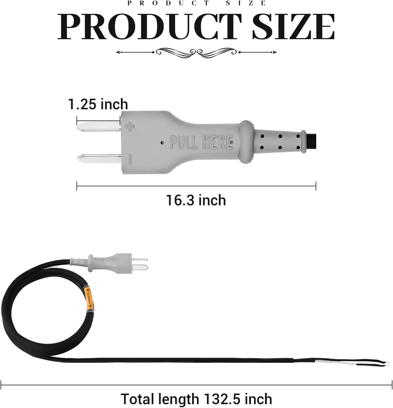 Golf Cart 36V Battery Charger Cord with Plug Set, 2 Blade DC Charger Cord for Club Car DS, EZGO and Columbia Electric, OEM#1016433-01