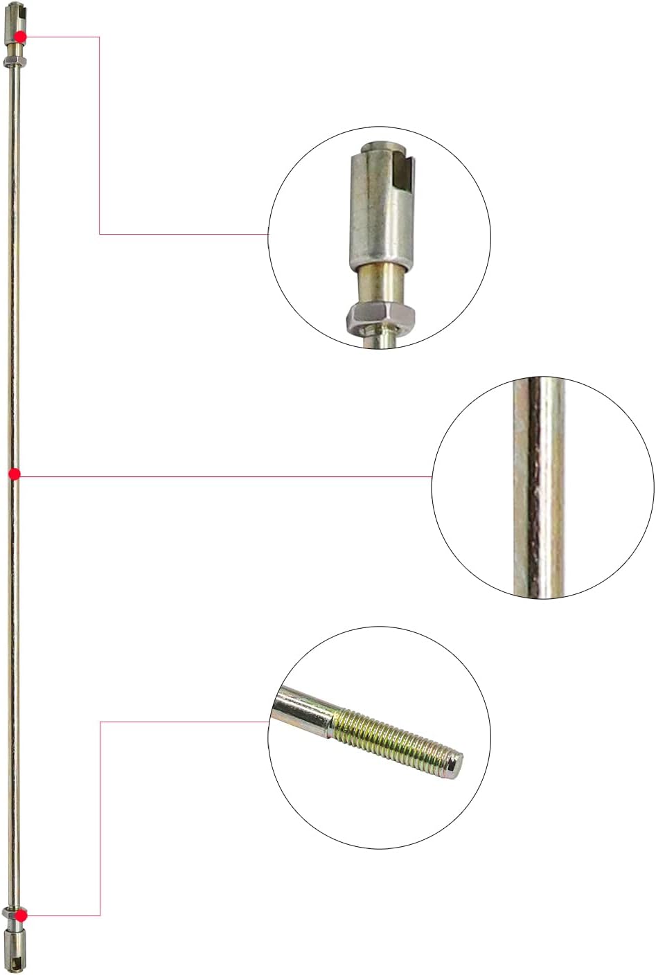 CartClan Club Car DS Accelerator Rod Assembly for 1998-Up Gas Golf Carts OEM#1019124-01 101912401