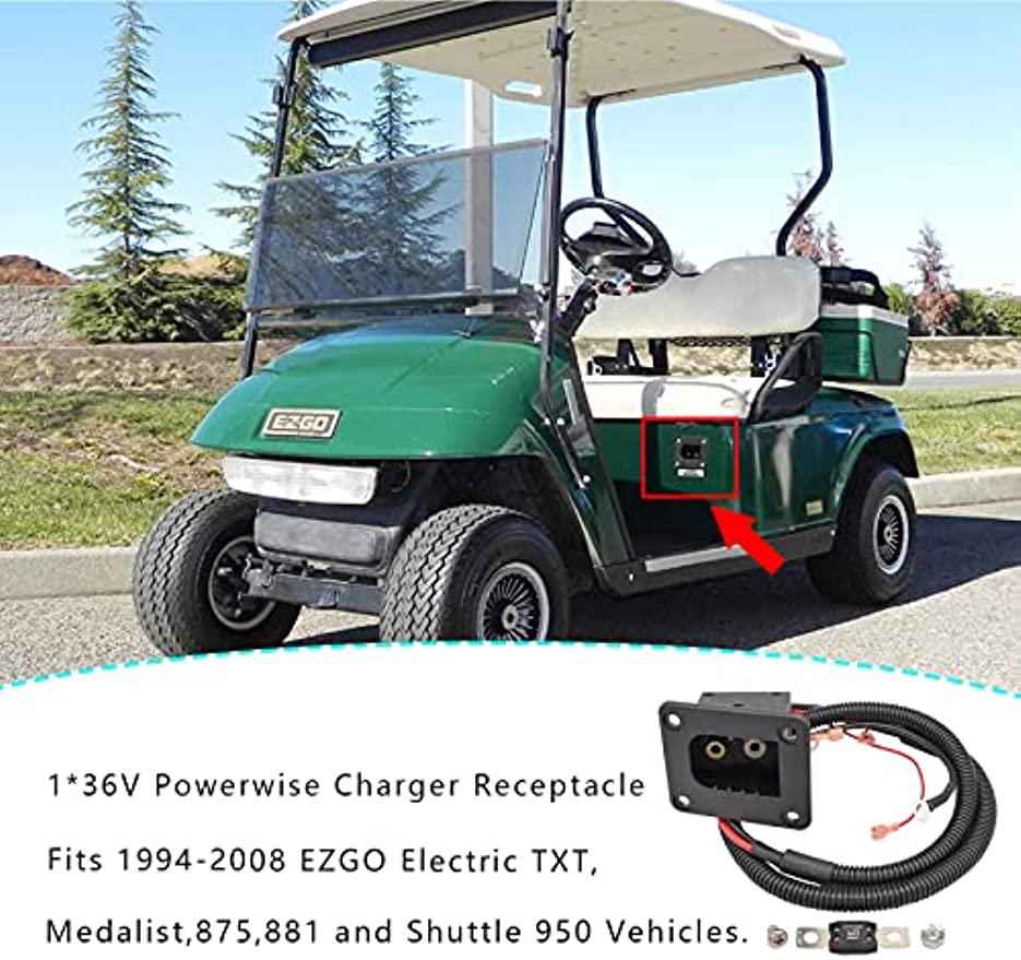 36V Powerwise Charger Receptacle for EZGO TXT Medalist Electric Golf Carts DRIVE-UP