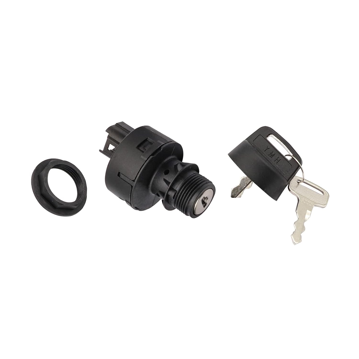 CartClan Key Switch Assembly 3 Position On/Off Replacement Ignition Switch with 2 Standard Keys, Suitable for Yamaha G22, G29 Drive, Drive 2 Gas Golf Cart OEM# JW6-H2510-00/JW6-H2510-20-00