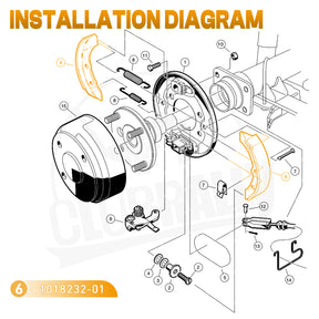 Drive-up  Golf Cart Brake Shoes Spring Kit for Club Car 1995-Up DS and Precedent/ Brake Shoes Kit for 1995-Up Club Car DS&Precedent and 2018-Up Tempo, OEM #1018232-01, 1018163-01