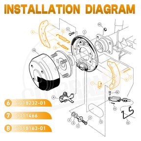 Drive-up Golf Cart Brake Shoes Spring Kit for Club Car 1995-Up DS and Precedent/Brake Shoes Kit for 1995-Up Club Car DS & Precedent and 2018-Up Tempo, OEM #1018232-01, 1018163-01