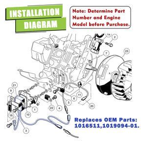 Drive-up RPM REV Limiter for Club Car 1992-Up DS and Precedent Gas Golf Cart FE290 FE350, Replace Part NO. 1016511, 1019094-01