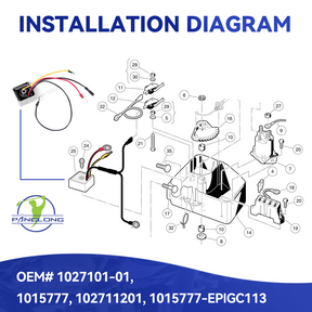 Drive-up Voltage Regulator Rectifier, Club Car Voltage Regulator Replacement, Suitable for 1992-Up Club Car DS & Carryall Gas Golf Cart, Replace OEM #1027101-01, 1015777 - EPIGC113,1015777, 102711201