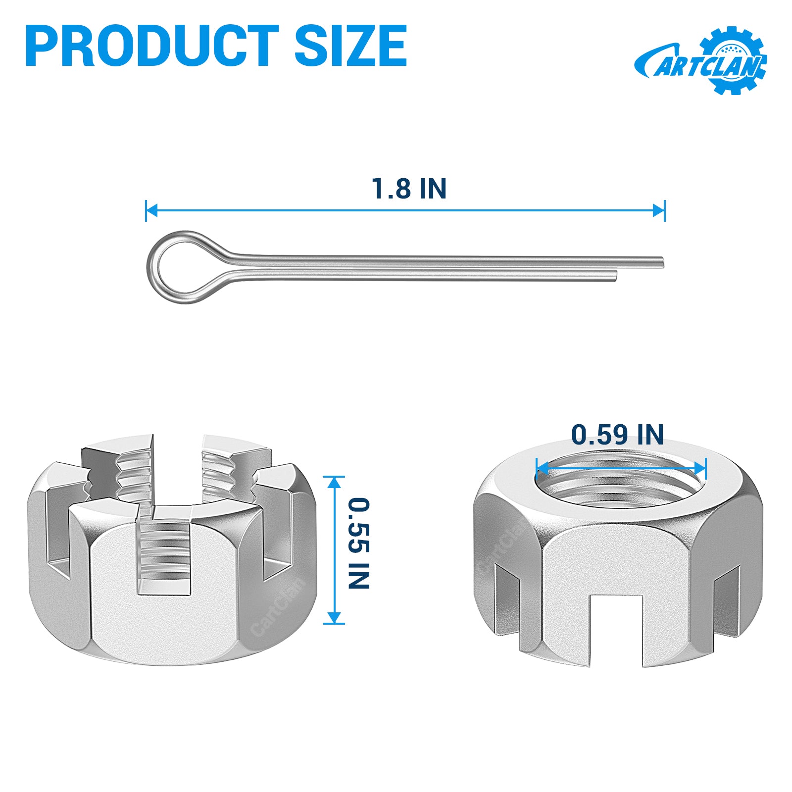 Drive-up 2 Set EZGO TXT Golf Cart Slotted Nut & Pinning 1976-Up Replacement Part 5/8-1815483-G1/612928 3010387-G1