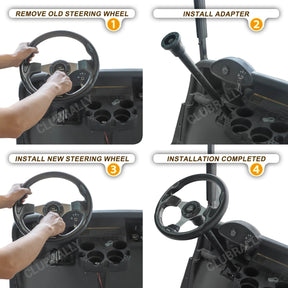 Black Yamaha Golf Cart Steering Wheel Adapter for 5-6 Hole Wheels | Drive-up