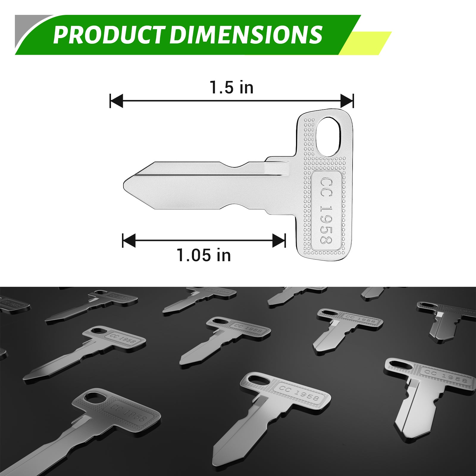 Drive-up Ignition Keys Fits Club Car 1984 and UP OEM 1012505 17063-G01-Pack of 25