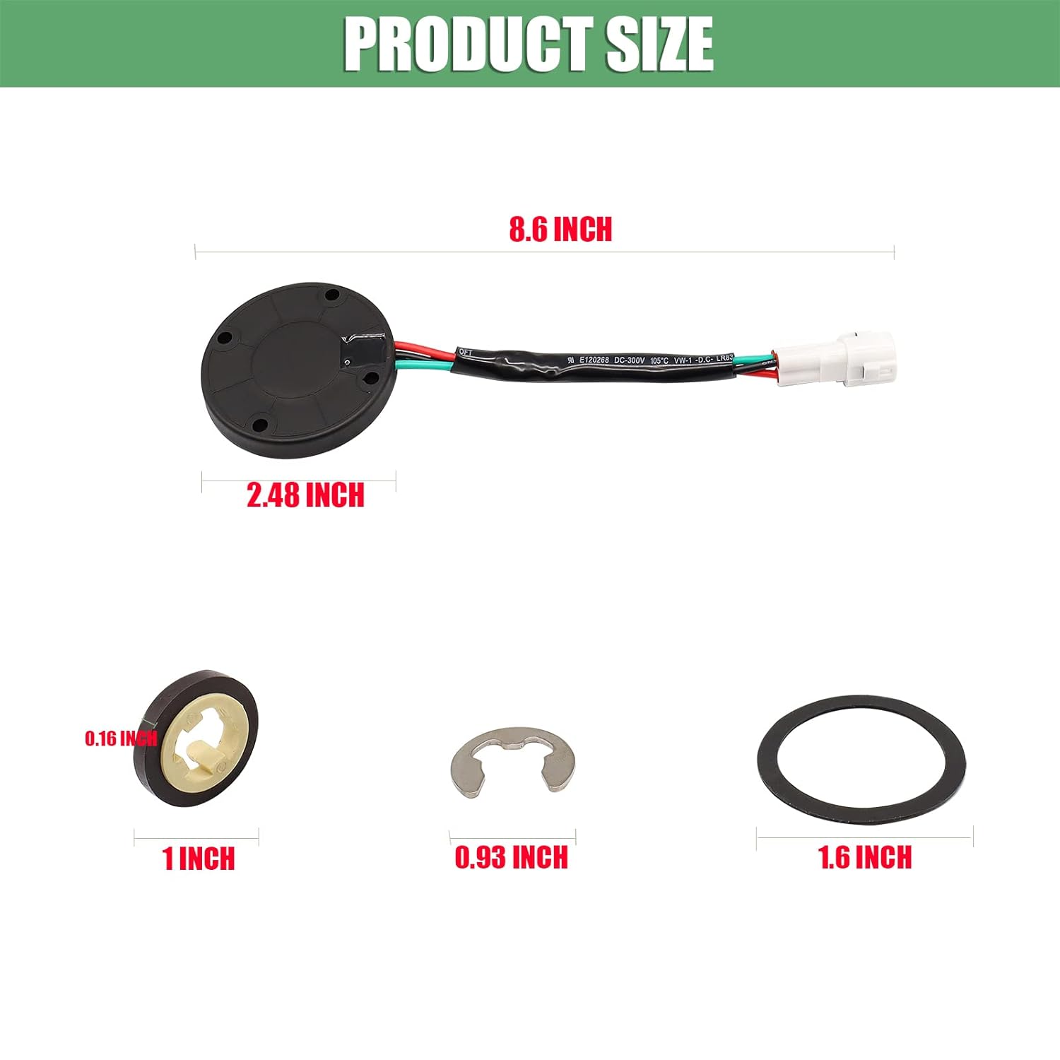 Golf Cart Speed Sensor Plus Speed Sensor Magnet Applicable to Yamaha G22 G29 Drive 2003-2014 with Hitachi Motors JU2-H1670-22-00, JU2-H1670-21-00, JU2-H181K-20-00