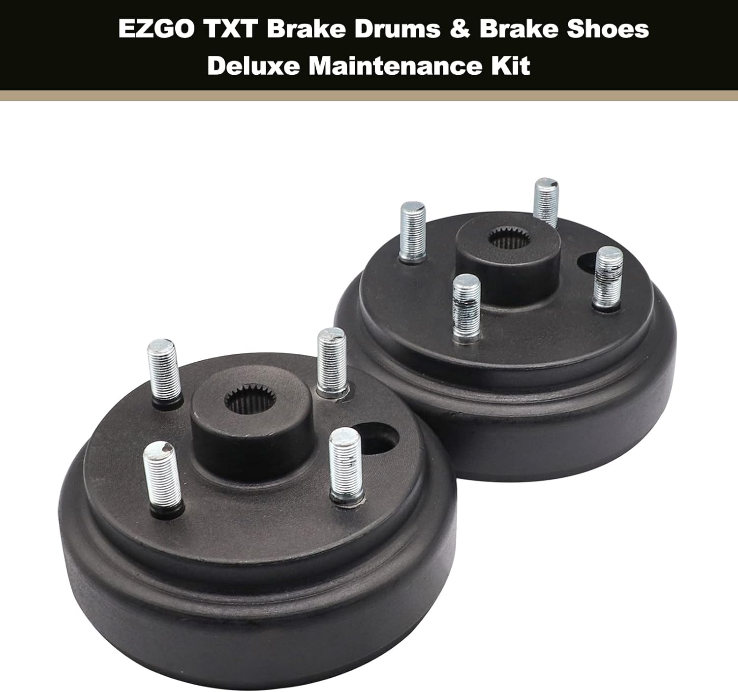 DRIVE-UP Golf Cart Brake Drums & Brake Shoes Deluxe Maintenance Kit for Electric EZGO TXT 1996-2008 Replace OEM# 19186G1 70794G01 70795G01 27943G01 27945G01