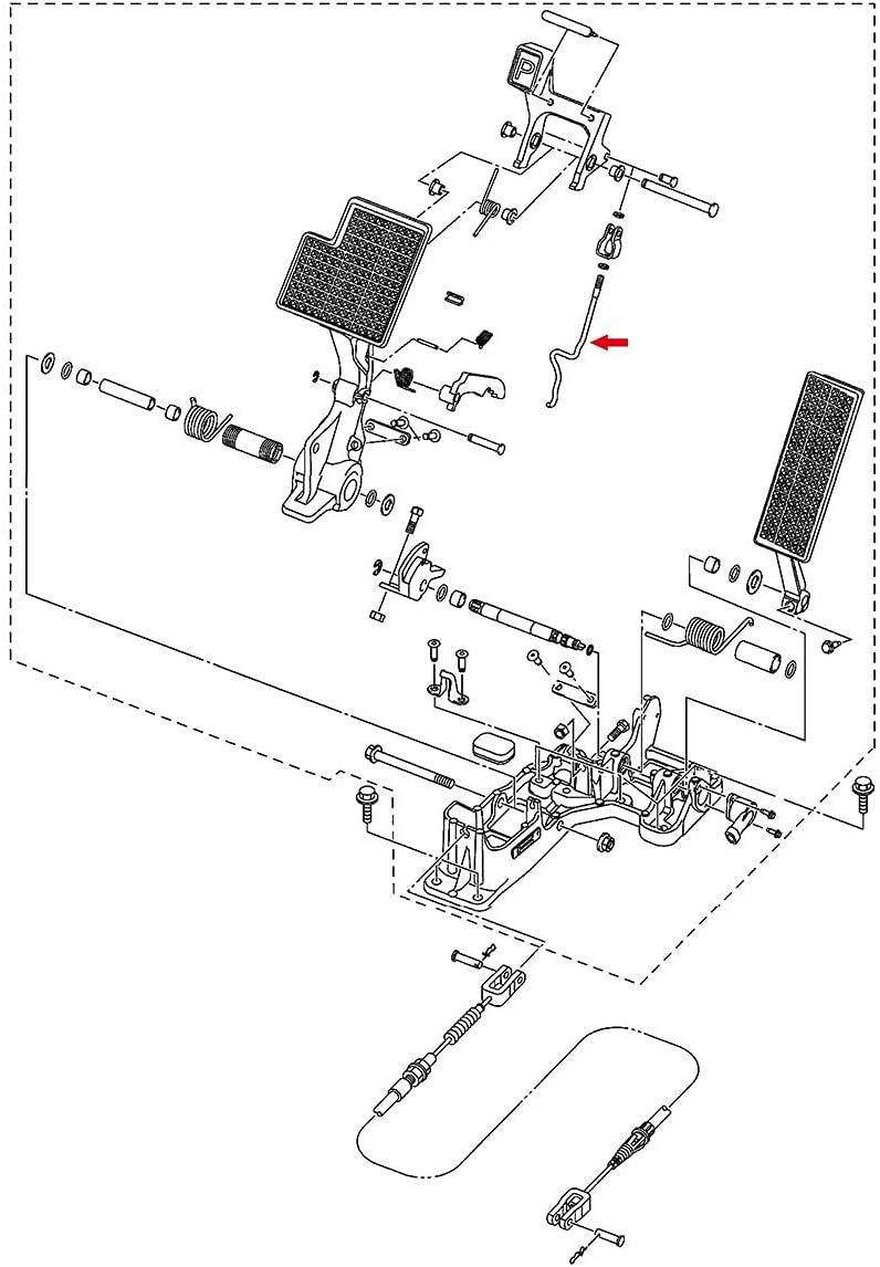 Parking Connection Screw Return Spring Applicable to Yamaha G29, JW1-F720G-00-00 Push Rod Assy with U-Shaped Clip and Nut 2007-2014