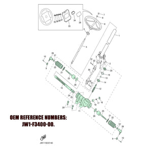 Steering Box Assembly, Suitable for Yamaha Drive G29 Gas or Electric Golf, Replace OEM# JW1-F3400-00