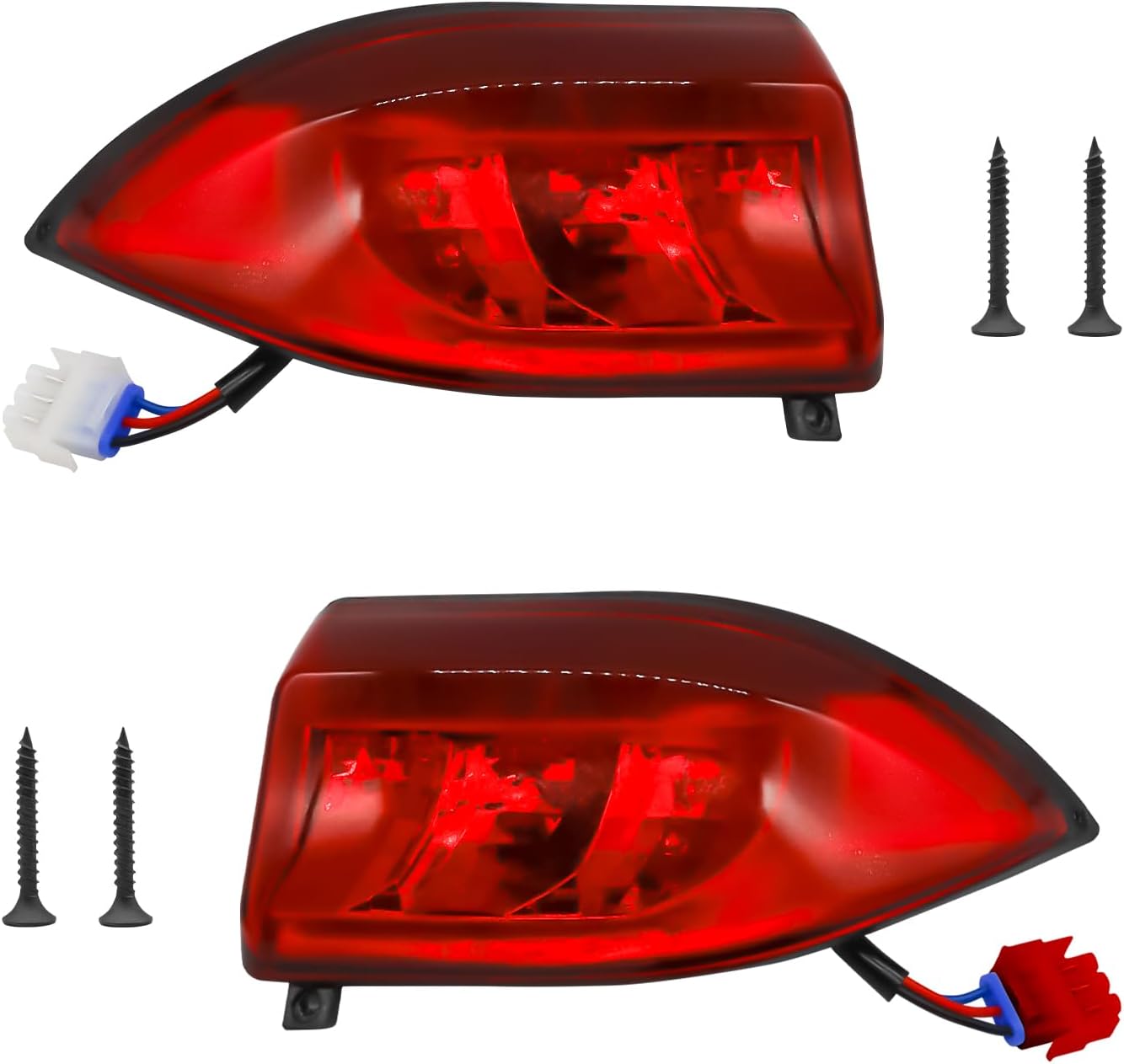 Golf Cart LED Tail Lights for Club Car Precedent 2004-Up and Tempo 2018-Up Models Replacements, 12V with 3 Pin Wires Rear Light Kit Driver and Passenger Side