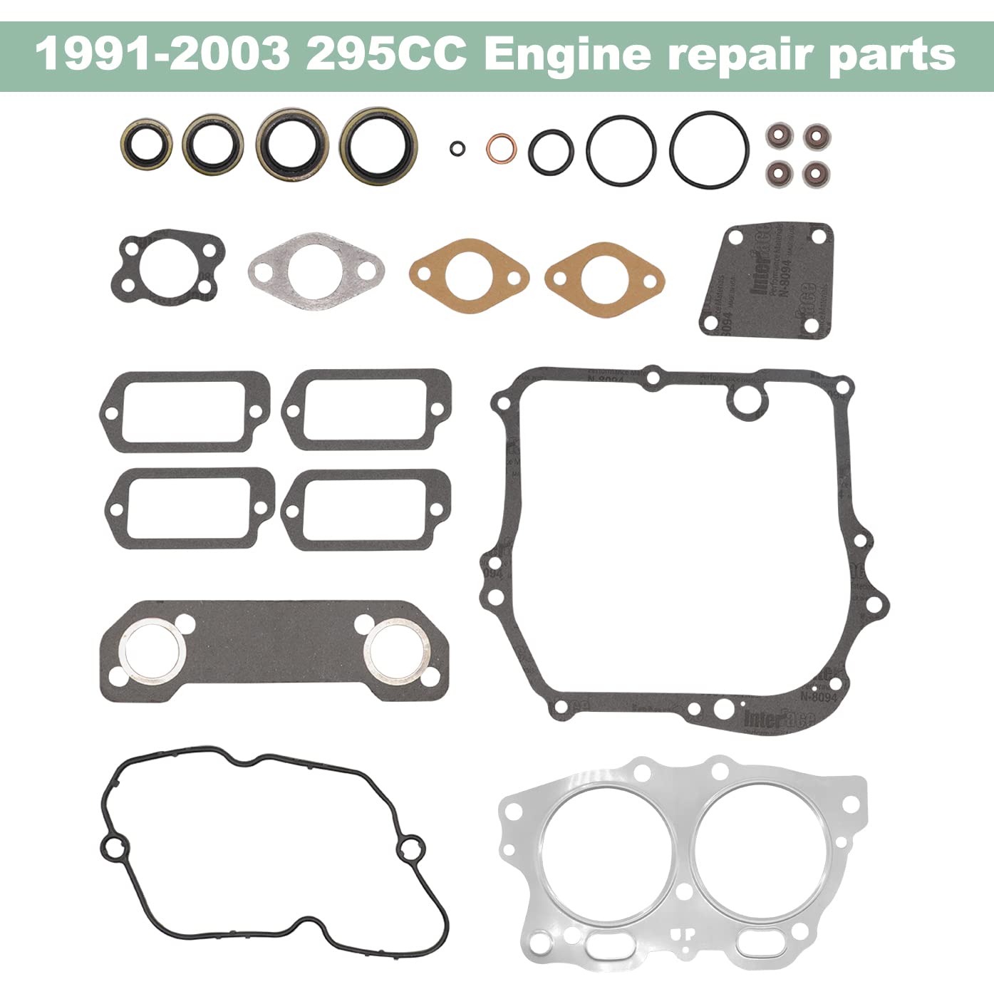 CartClan Engine Gasket Seal Rebuild Kit for EZGO 295cc 350cc 4 Cycle Gas Golf Cart 1991-2008 Fuji Robin Engine Pre MCI inc MCI Breather Gasket