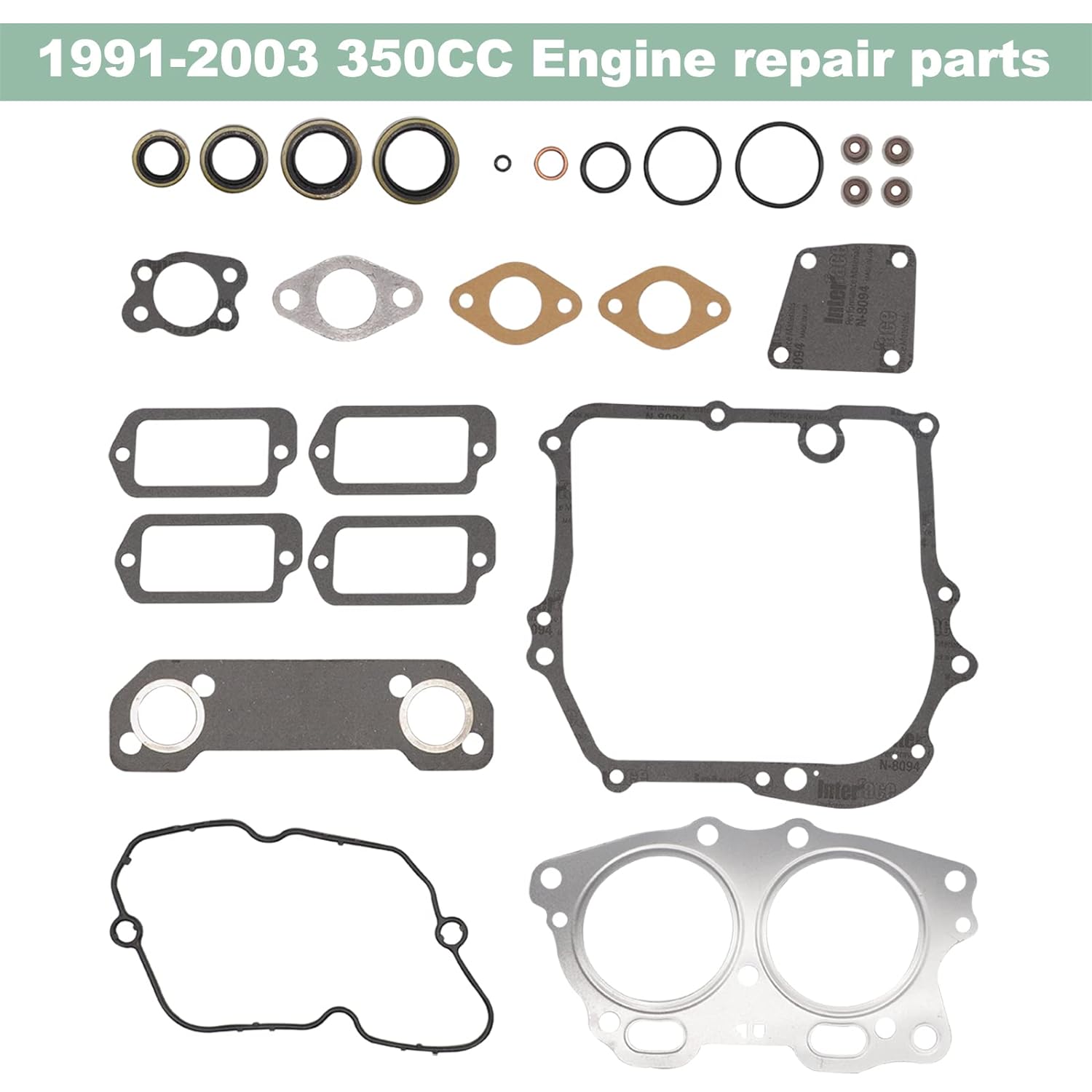 CartClan Engine Gasket Seal Rebuild Kit for EZGO 295cc 350cc 4 Cycle Gas Golf Cart 1991-2008 Fuji Robin Engine Pre MCI inc MCI Breather Gasket