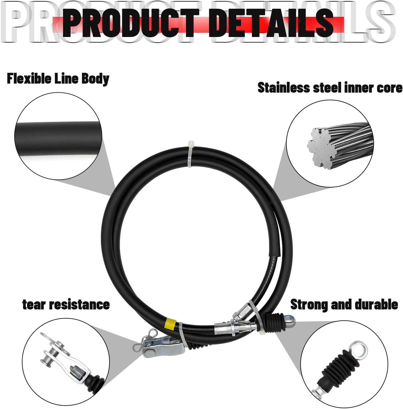 DRIVE-UP 3 PCS Dual Brake Cable Kit, Stainless Steel Core Cable Applicable to Yamaha Ydre/Drive Electric Golf Cart 2014-2020 OEM#JW9-F6341-10-00/JW9-F6341-11-00, JW9-F6351-10-00/JW9-F6351-11-00