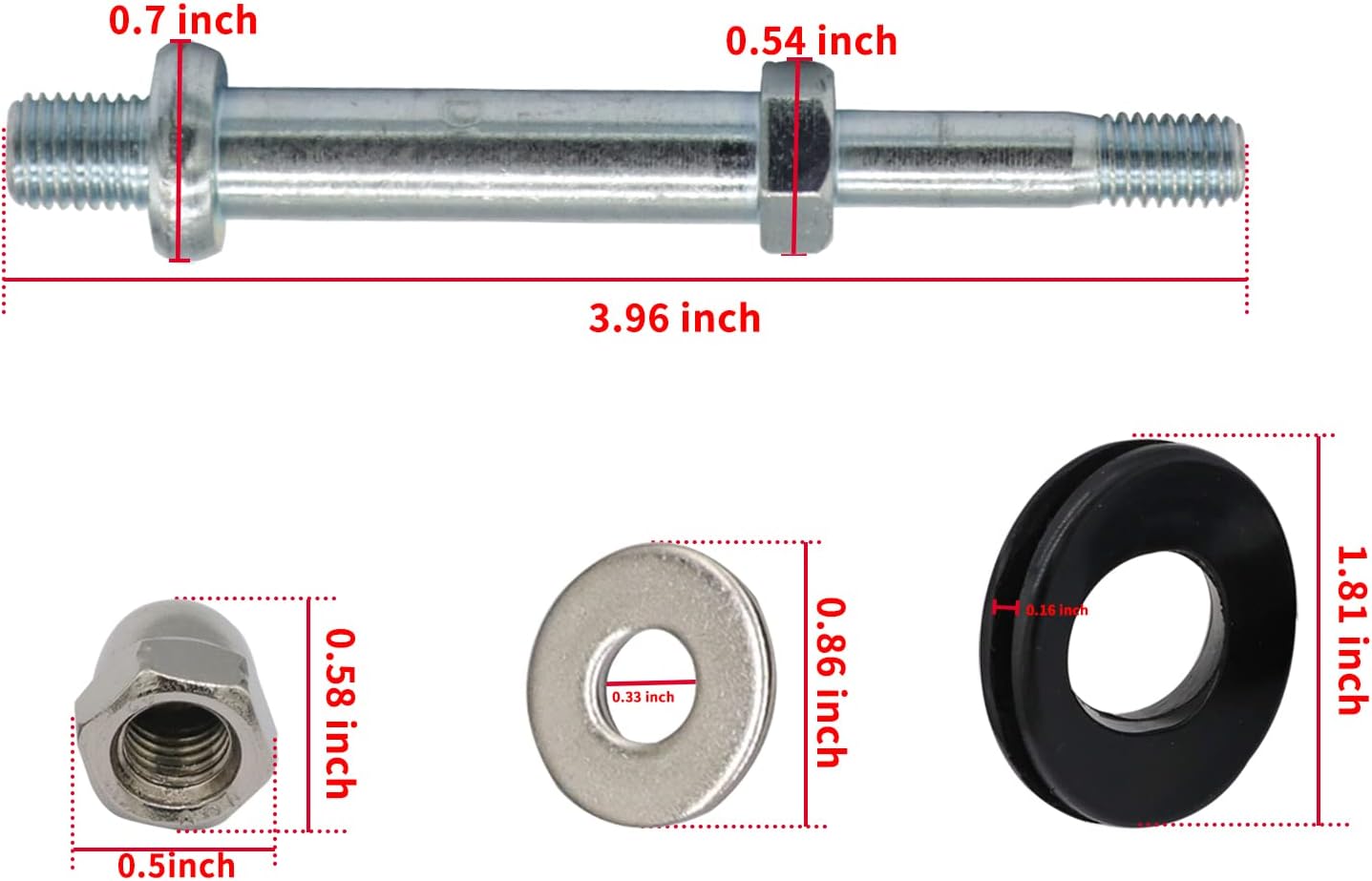 CartClan Top Front Roof Support Bolt Stud and Grommet Repair Kits, Suitable for 2003-2007 Yamaha G22 Golf Carts OEM#JU0-K834A-00-00 JU0-K834A-10-00 JN3-K832F-00-00