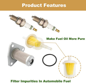 Golf Cart Tune Up Kit with Oil Filter Spark Plug For EZGO TXT/ST 350 Gas 1996-Up