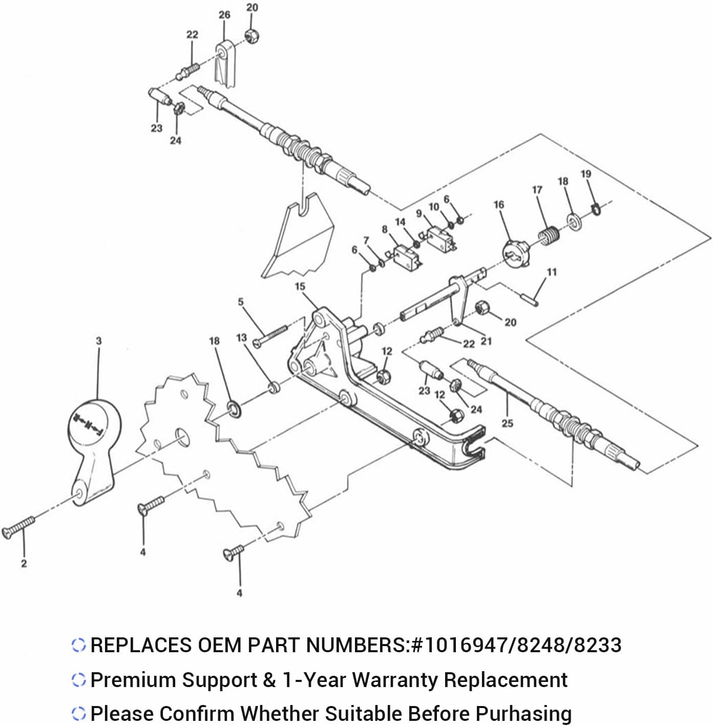 Club Car DS Golf Cart Forward and Reverse Shifter Assembly Kit