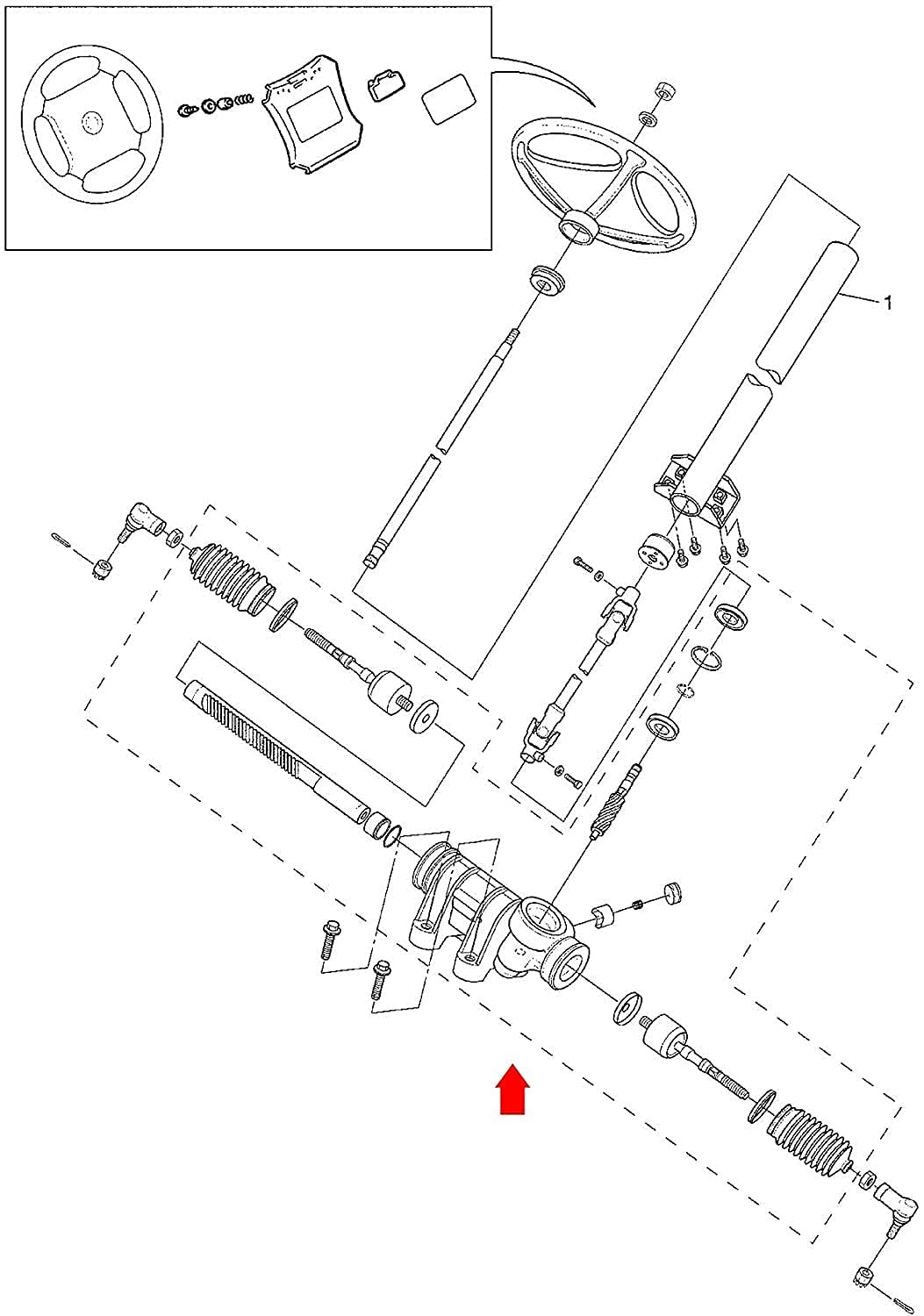 Suitable for Yamaha G22 Steering Rack, Steering Gear Box Assembly Applicable to Yamaha G22 Golf Cart, Replace OEM #2003-07