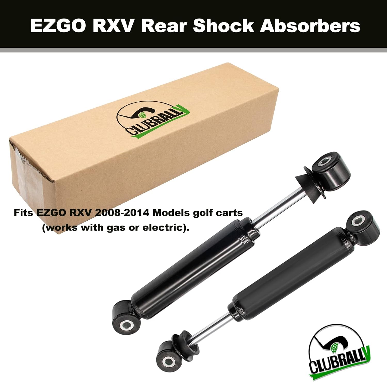 Rear Shock Absorbers for EZGO RXV Golf Cart Gas Electric Models 2008-2014,Replaces 603637 611724 2Pcs