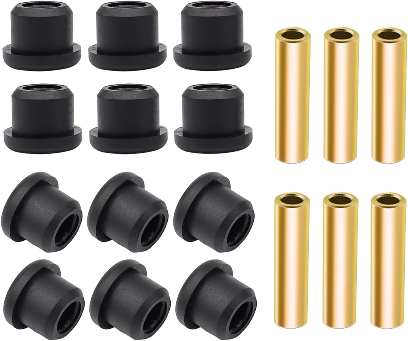 Drive-up Golf Cart Bushings Kit for Club Car DS, Rear Spring Red Polyurethane Bushings Sleeves and Screw Set for Club Car DS 1992-Up Gas and Electric Models OEM 1015583 1012303 8755 (2 Set)