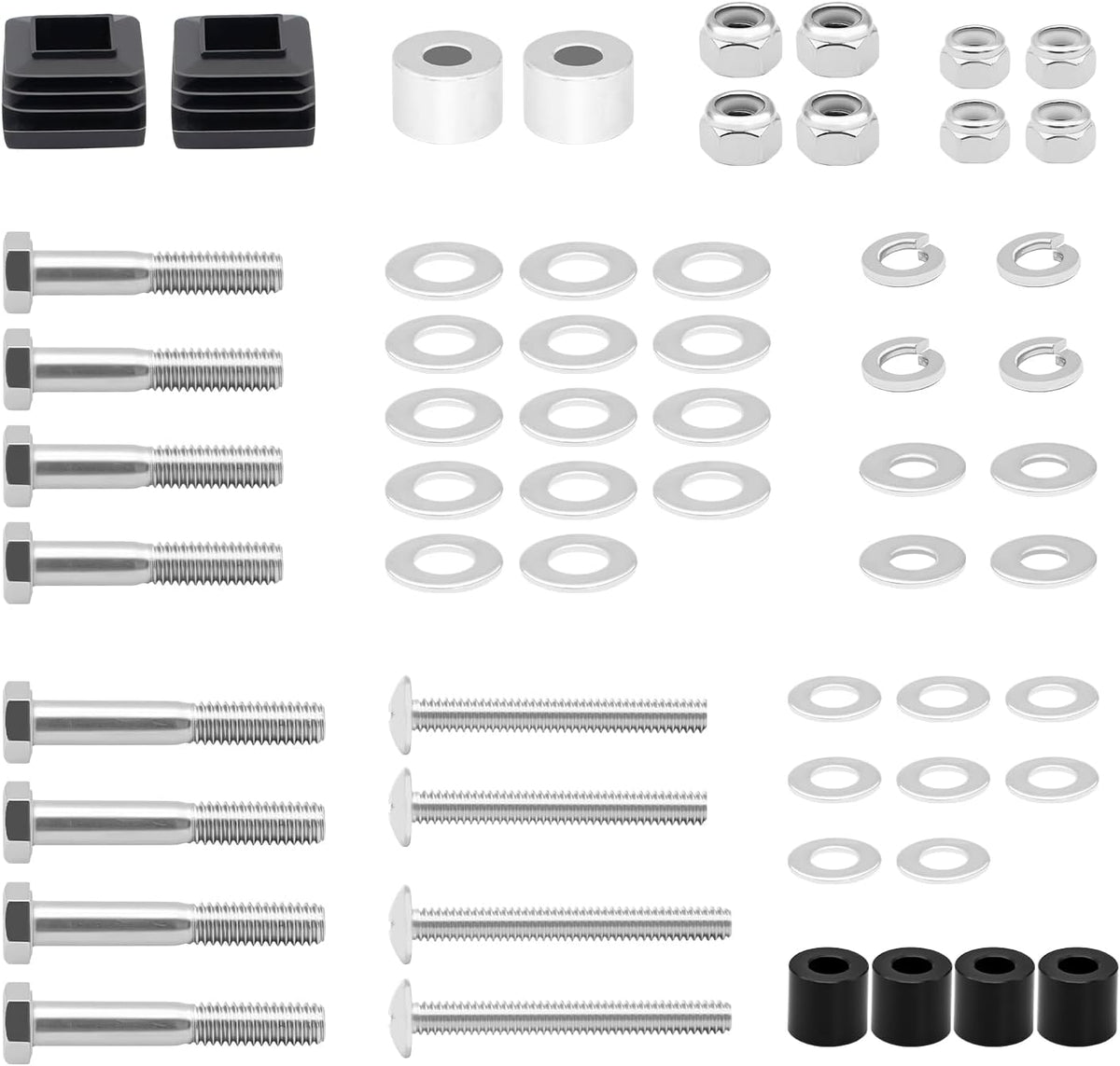 DRIVE-UP Golf Cart Suntop Hardware Kit, Front Top Strut Stainless Steel Screw Bushings Repair Kit for 1994-2013 EZGO DCS/PDS/TXT/Medalist 2-Seater Model, OEM#75465-G01