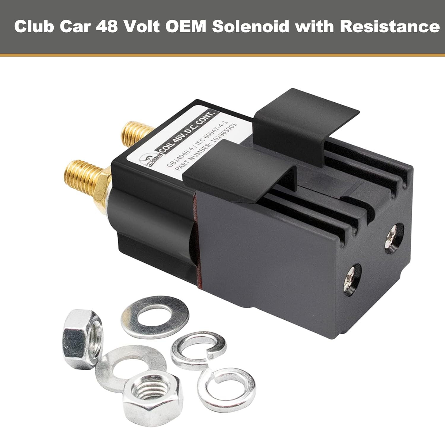 48 Volt OEM Solenoid with Resistance for Club Car New Model DS & Precedent & Tempo 102865901 1014947