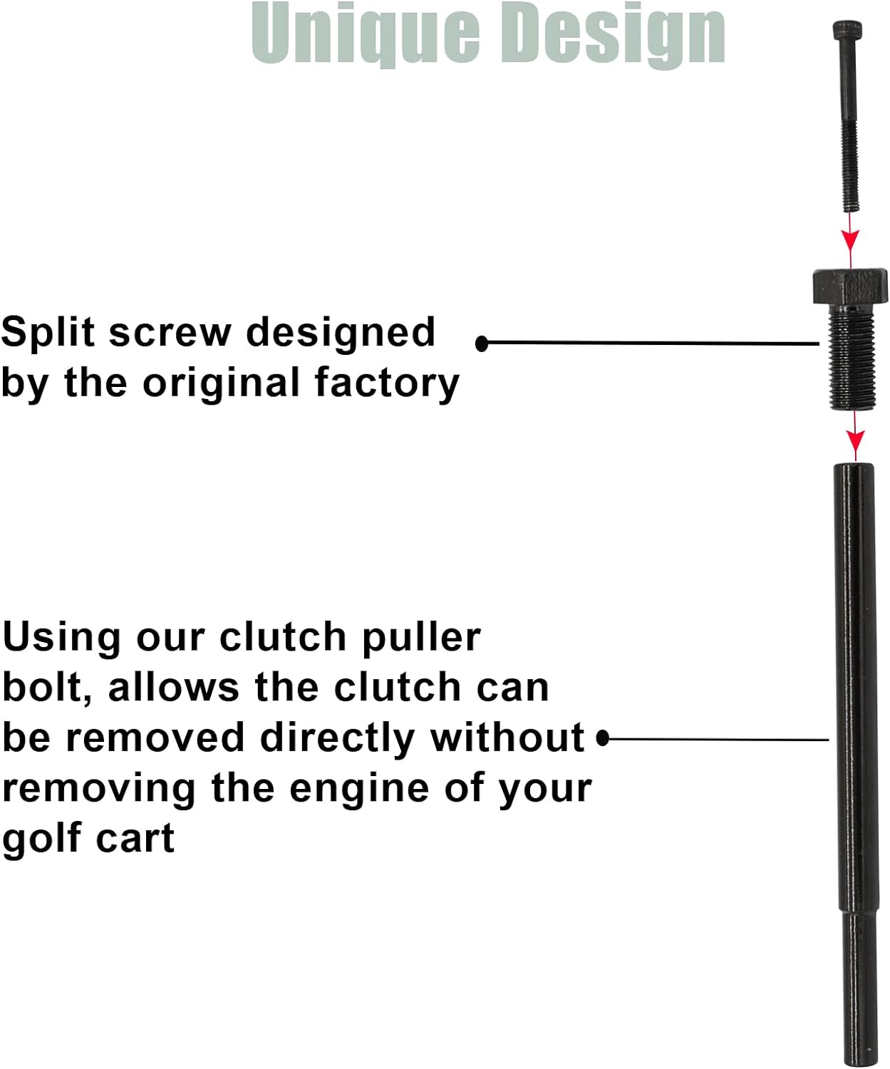 CartClan Golf Cart Drive Clutch Puller Bolt Fit Club Car DS & Precedent 1988-up Years, OEM# 1014496