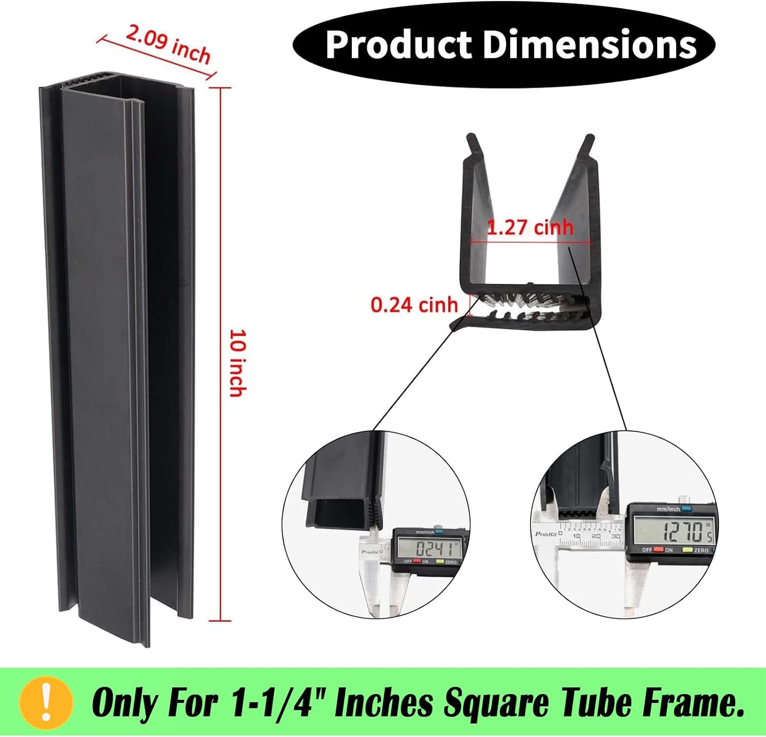 Windshield Sash Clips Kit, Width 1.25 inch Length 10 inch, OME 613136 603852 for EZGO RXV 2008 Up 1-1/4" inch Square Tube Golf Cart