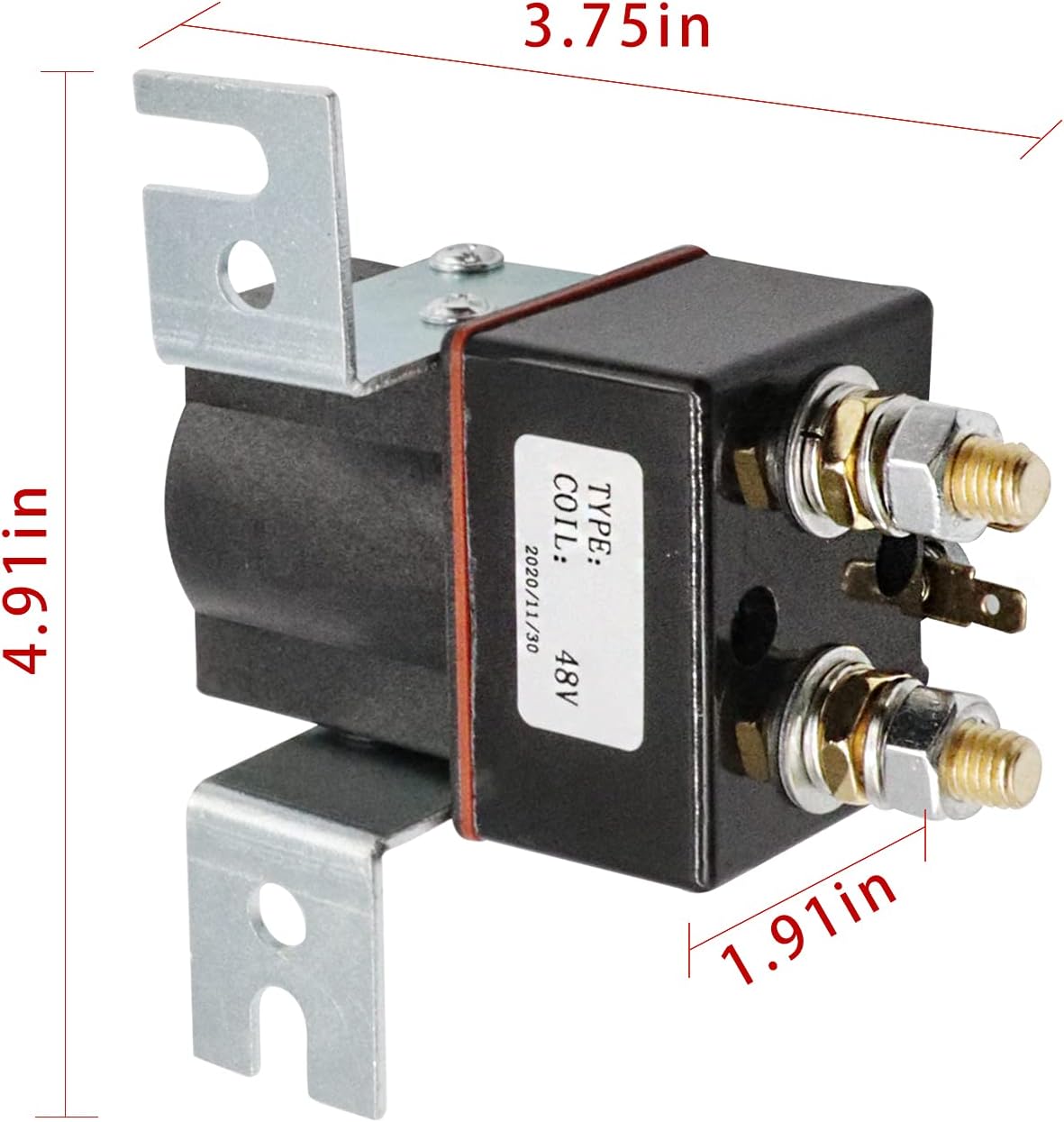 Club Car 48V, 4 Terminal Solenoid Coil for 95-Up DS and 04-08 Precedent Golf Carts-101908701 102774701,5722