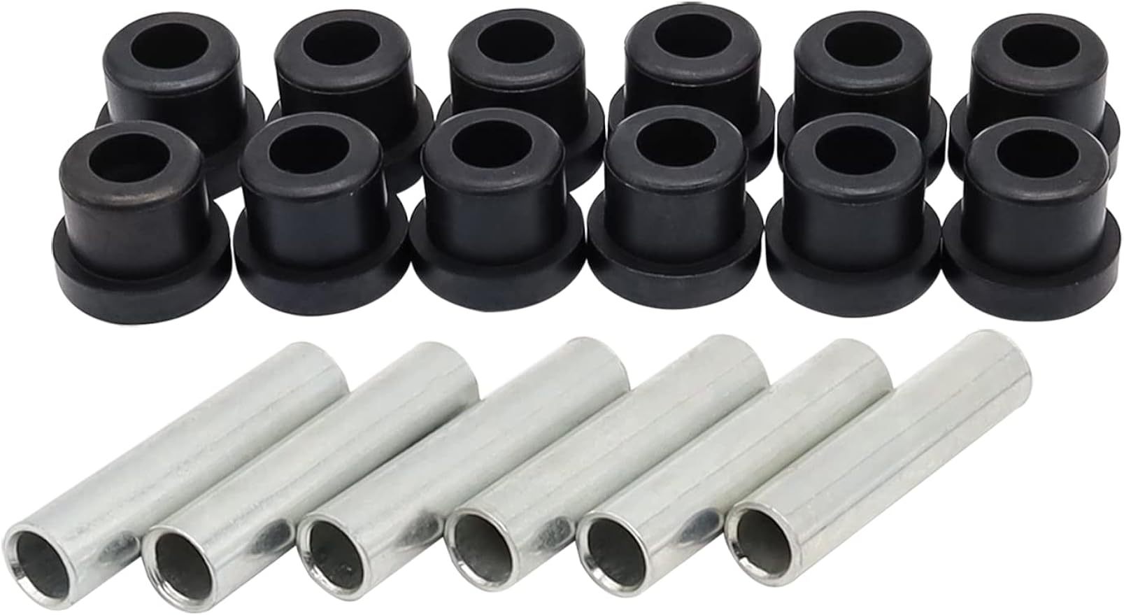 Golf Cart Rear Leaf Spring Bushing and Sleeve Kits for 1981-up Club Car DS & 1994-up EZGO TXT/Medalist,6 Sleeves and 12 bushings,OEM#70291-G01 70289-G02 1012303 1015583