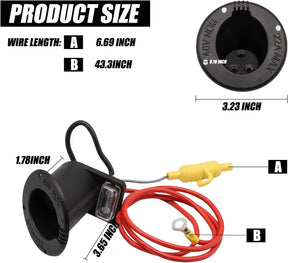 Club Car DS DC Receptacle with 48V Powerdrive Charger Fuse Receptacle,Golf Cart OEM 1018949-01 101802101 1017968-01